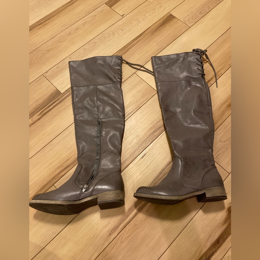 Mia Over the Knee Grey Boots 10